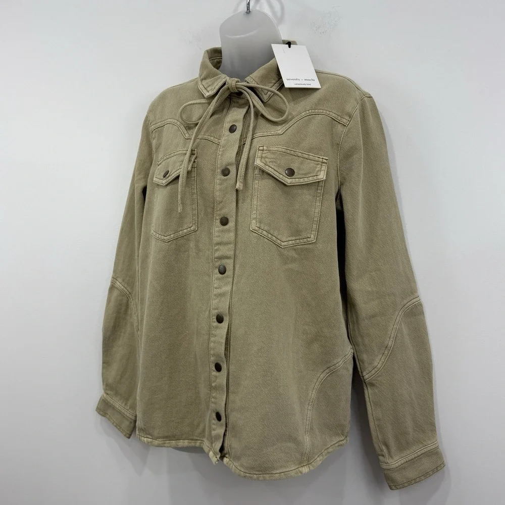 Seventy + Mochi Mia Shirt S NWT Desert Sand Organic Cotton Country Western